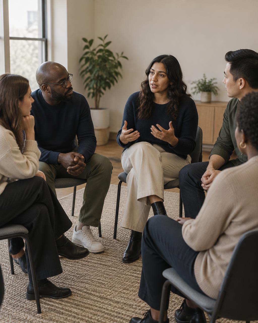 A small, culturally diverse cohort in a facilitated group discussion